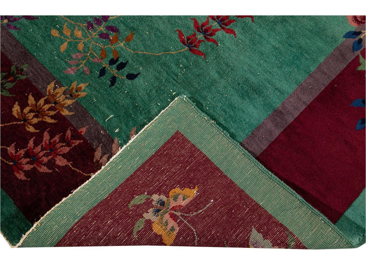 Antique Art Deco Chinese Wool Rug 9 X 12