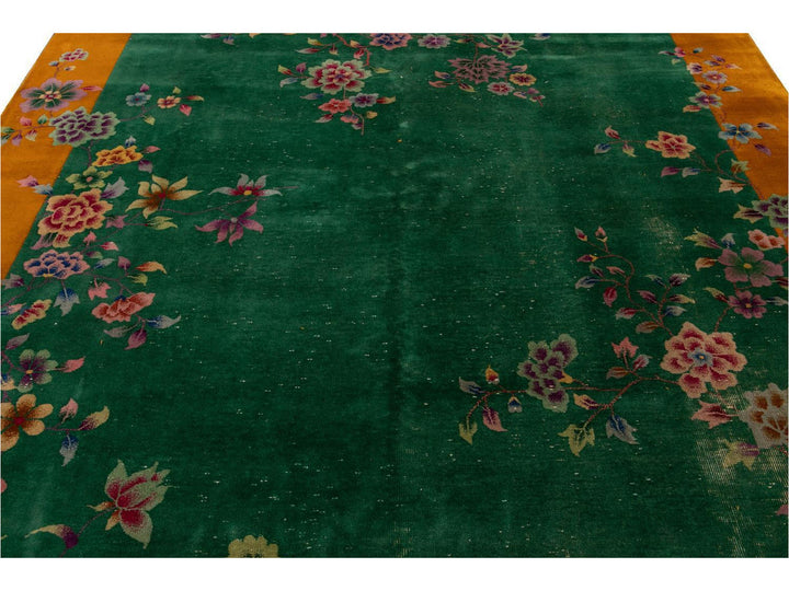 Antique Art Deco Chinese Wool Rug 9 X 11