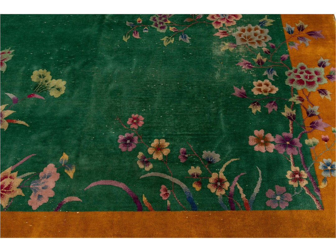 Antique Art Deco Chinese Wool Rug 9 X 11