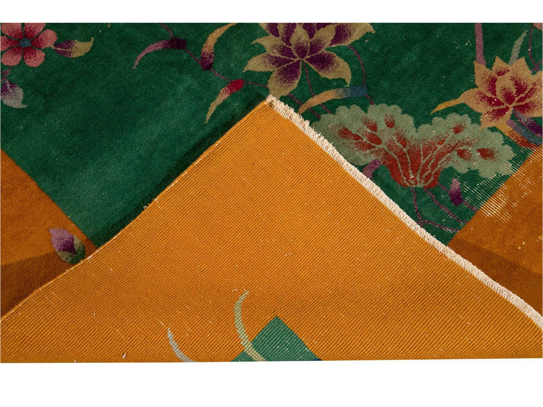 Antique Art Deco Chinese Wool Rug 9 X 11