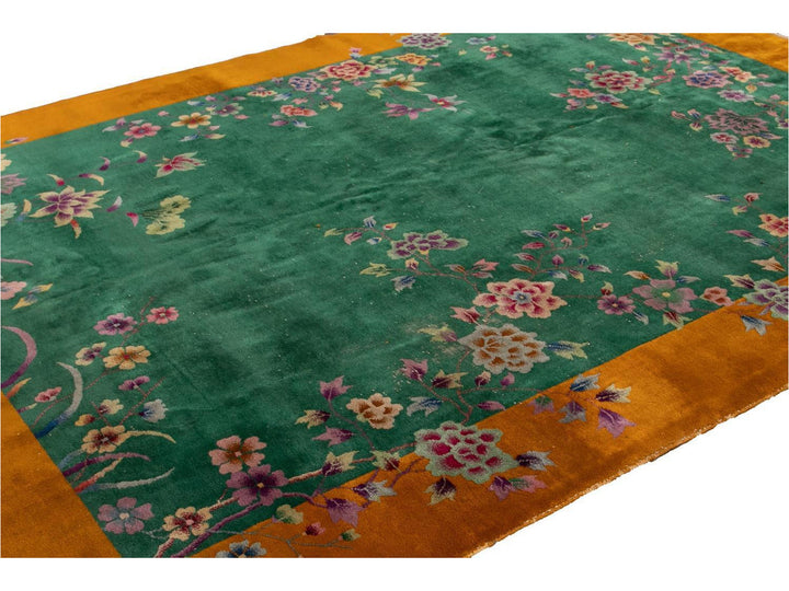 Antique Art Deco Chinese Wool Rug 9 X 11