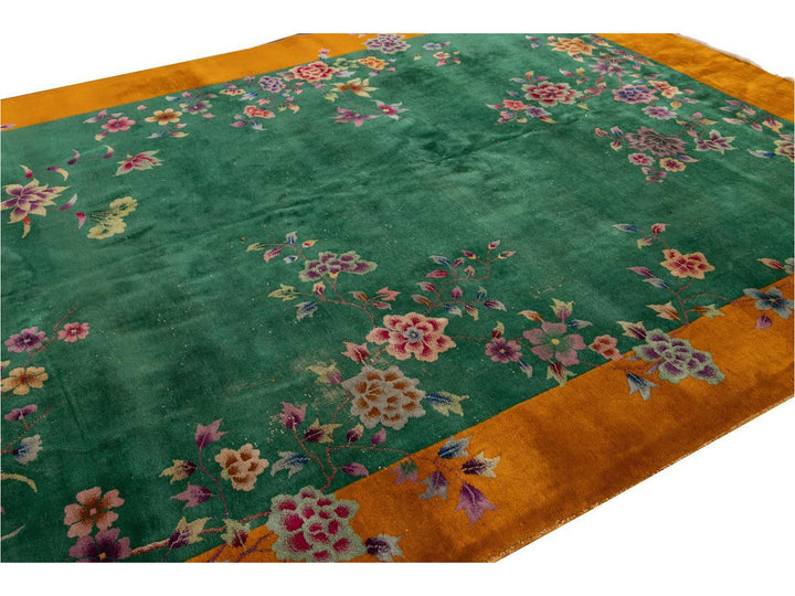 Antique Art Deco Chinese Wool Rug 9 X 11