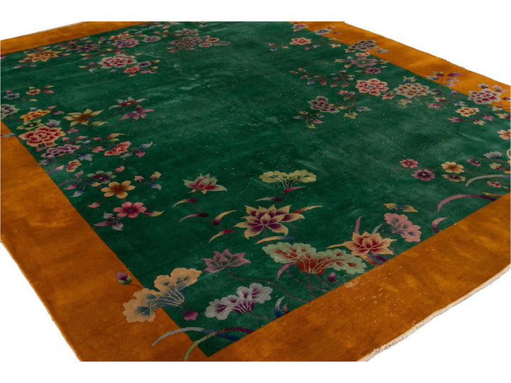 Antique Art Deco Chinese Wool Rug 9 X 11