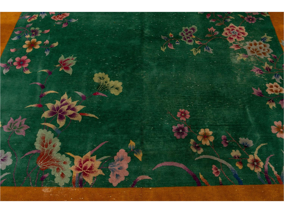 Antique Art Deco Chinese Wool Rug 9 X 11