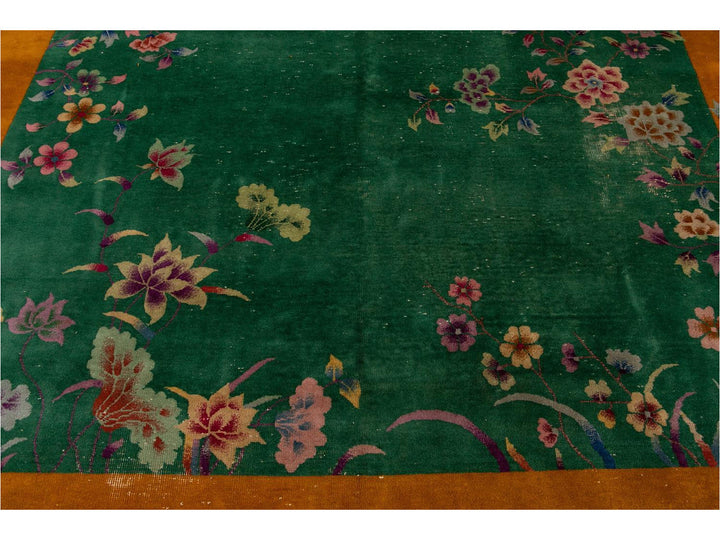 Antique Art Deco Chinese Wool Rug 9 X 11