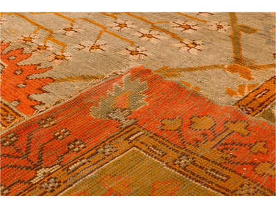 Antique Turkish Oushak Wool Rug 14 X 18