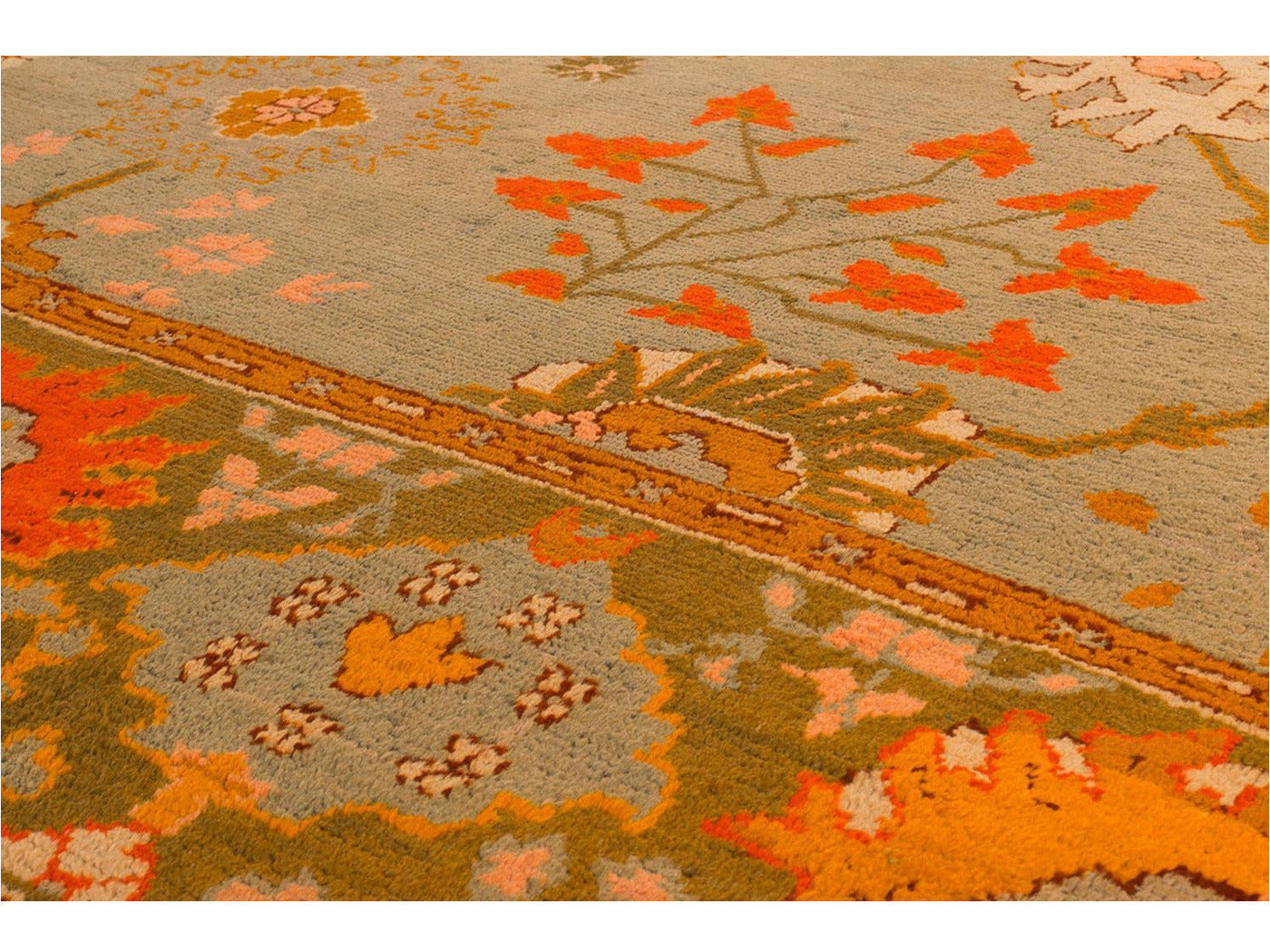 Antique Turkish Oushak Wool Rug 14 X 18