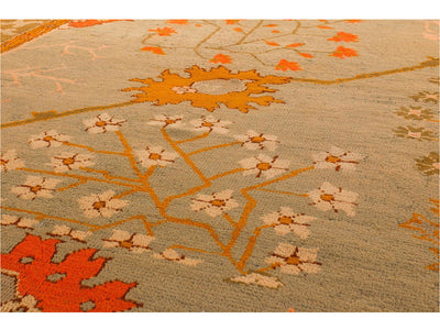 Antique Turkish Oushak Wool Rug 14 X 18