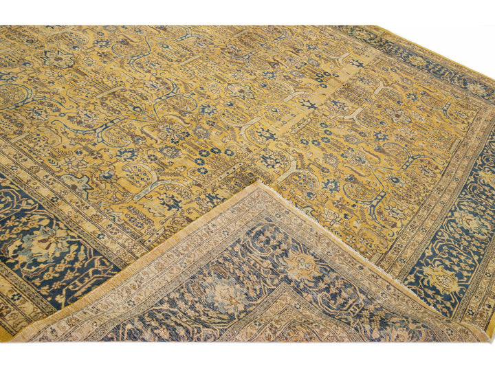 Antique Tabriz Wool Rug 12 X 17