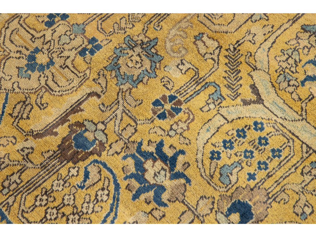Antique Tabriz Wool Rug 12 X 17