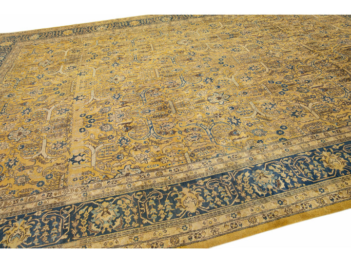 Antique Tabriz Wool Rug 12 X 17