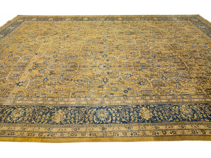 Antique Tabriz Wool Rug 12 X 17