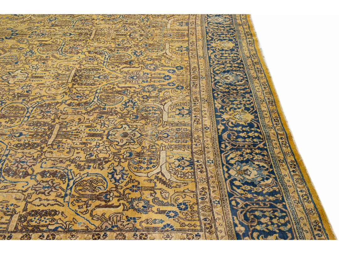 Antique Tabriz Wool Rug 12 X 17