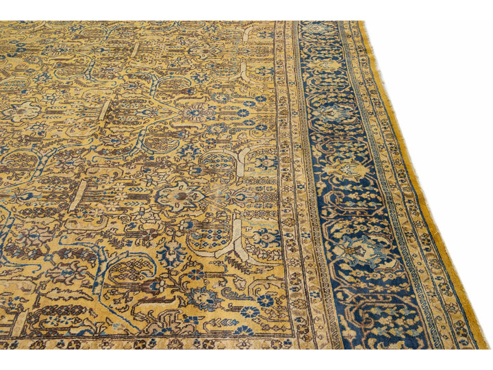 Antique Tabriz Wool Rug 12 X 17
