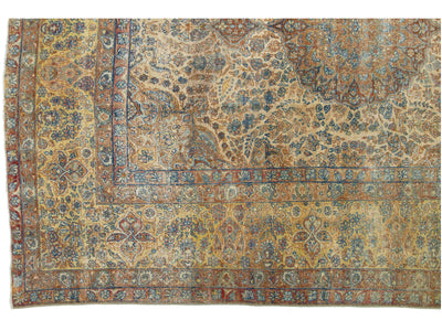 Antique Kerman Wool Rug  10 X 15