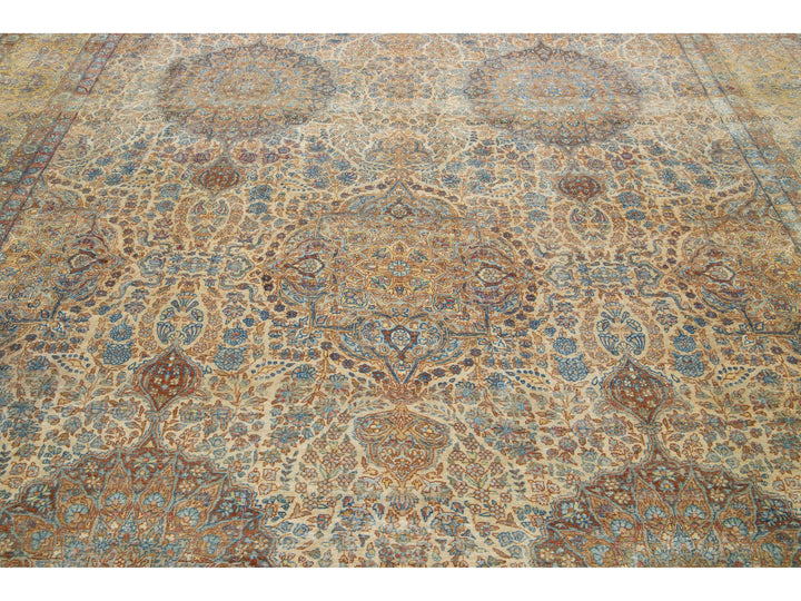 Antique Kerman Wool Rug  10 X 15