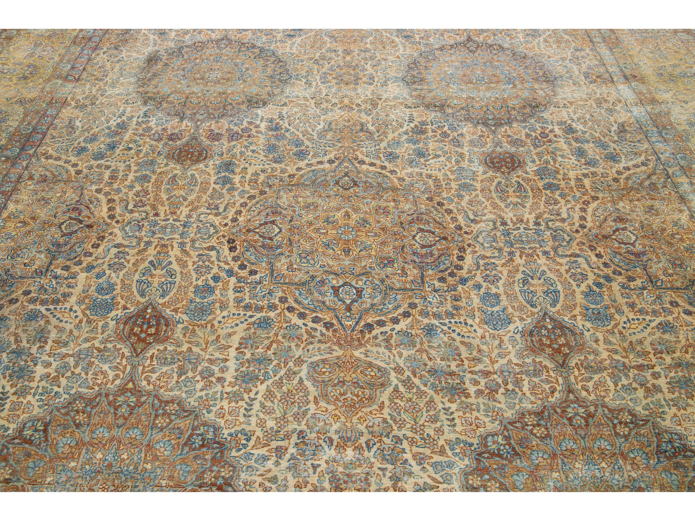 Antique Kerman Wool Rug  10 X 15