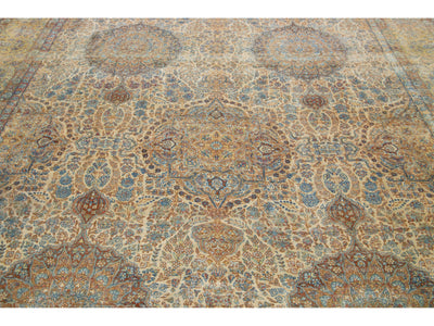 Antique Kerman Wool Rug  10 X 15