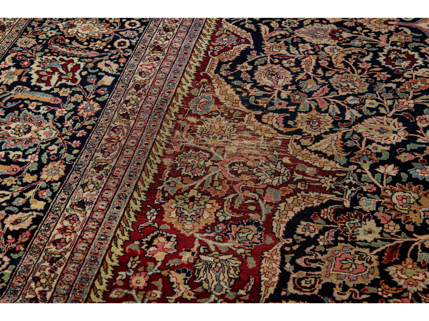 Antique Tabriz Wool Rug 12 X 14