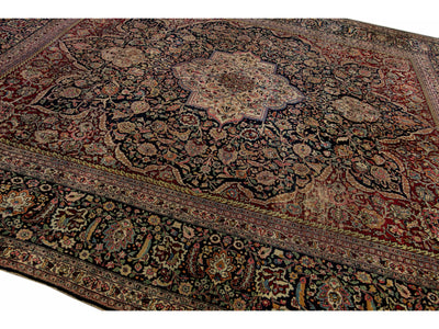 Antique Tabriz Wool Rug 12 X 14