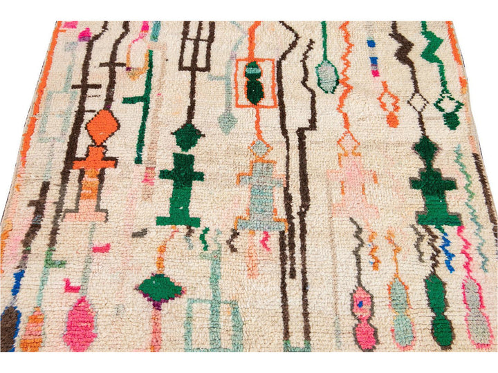 Vintage Azilal Moroccan Wool Rug 5 X 8