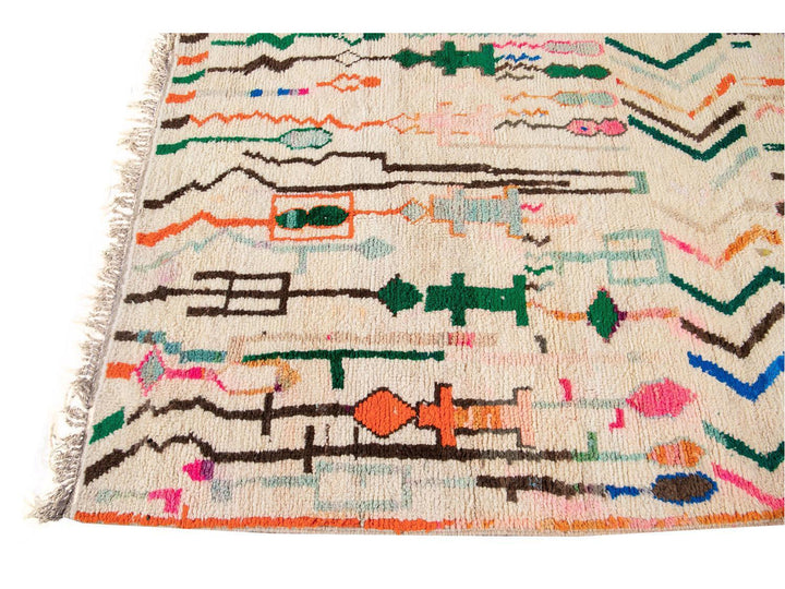 Vintage Azilal Moroccan Wool Rug 5 X 8
