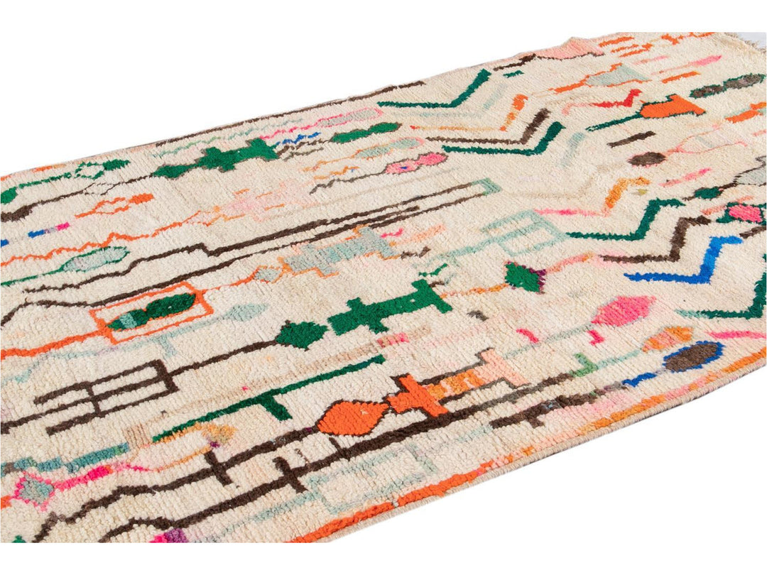 Vintage Azilal Moroccan Wool Rug 5 X 8