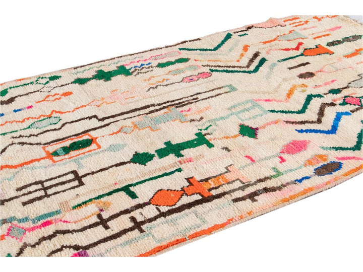 Vintage Azilal Moroccan Wool Rug 5 X 8