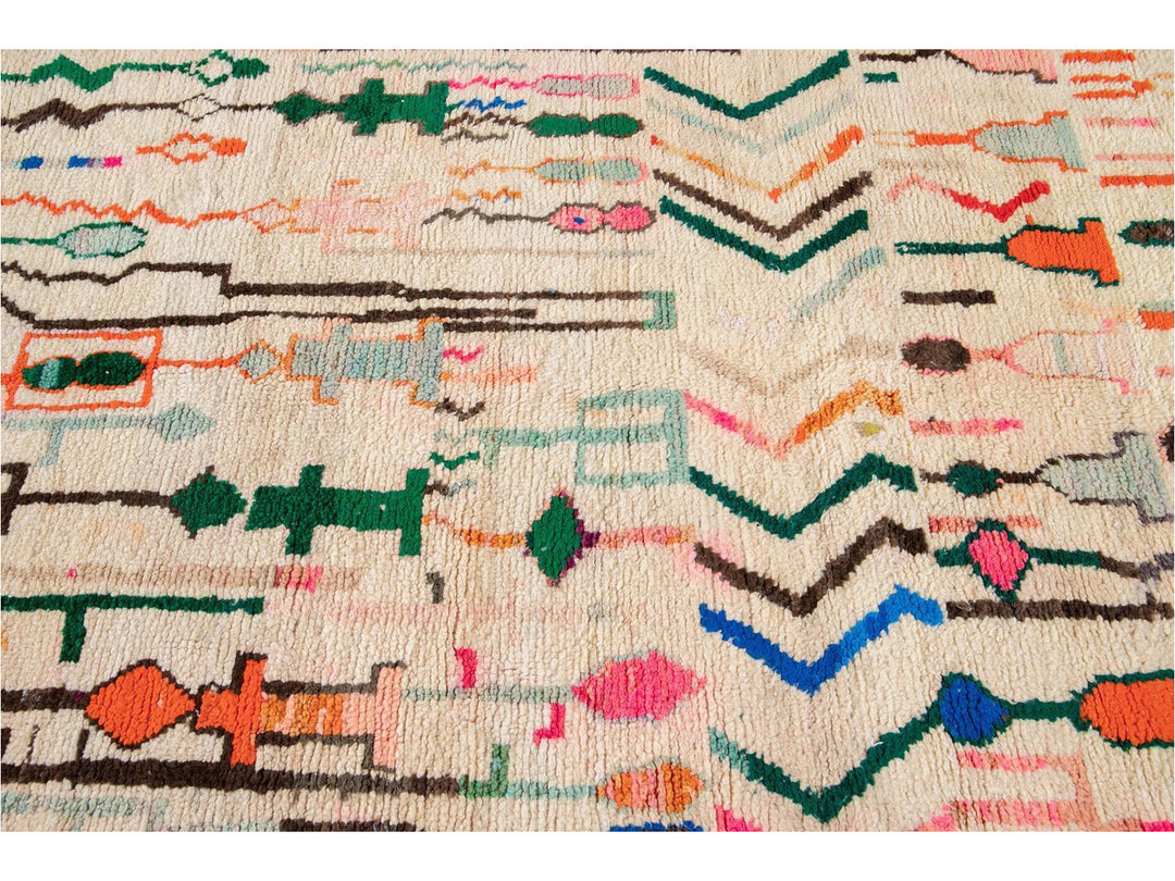 Vintage Azilal Moroccan Wool Rug 5 X 8
