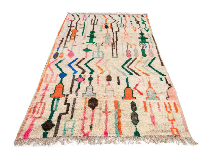 Vintage Azilal Moroccan Wool Rug 5 X 8