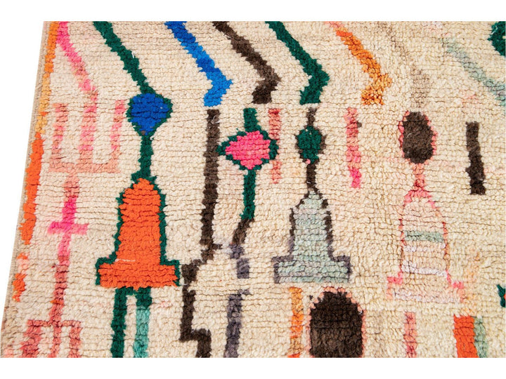 Vintage Azilal Moroccan Wool Rug 5 X 8