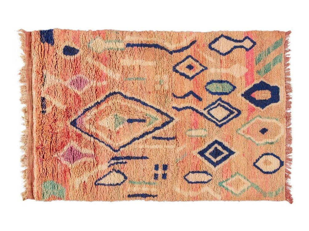 Vintage Azilal Moroccan Wool Rug 5 X 8