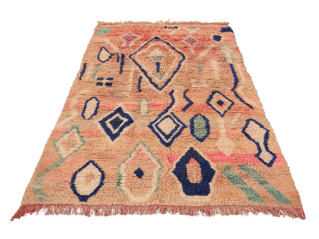 Vintage Azilal Moroccan Wool Rug 5 X 8