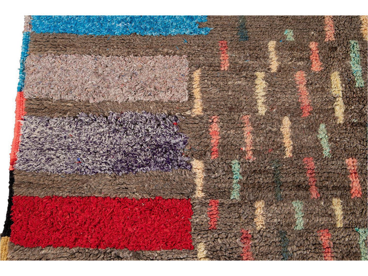 Vintage Boujad Moroccan Wool Rug 5 X 8