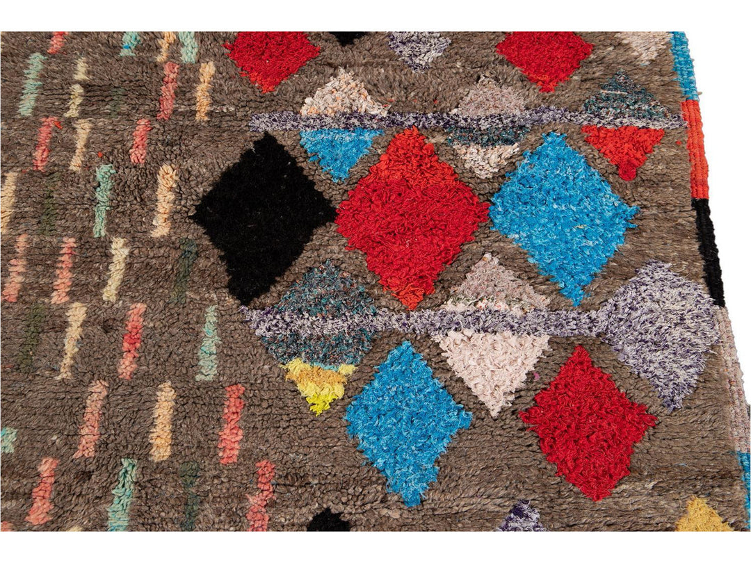 Vintage Boujad Moroccan Wool Rug 5 X 8