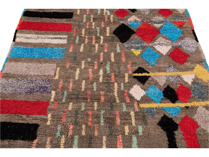 Vintage Boujad Moroccan Wool Rug 5 X 8
