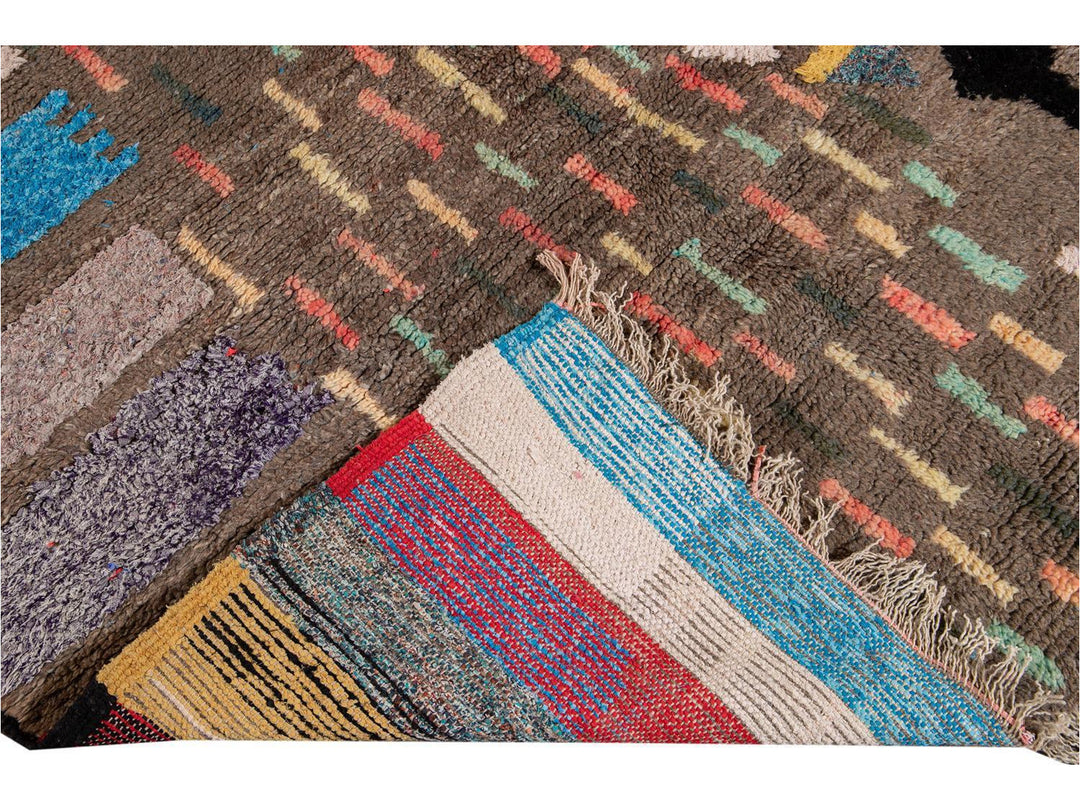 Vintage Boujad Moroccan Wool Rug 5 X 8