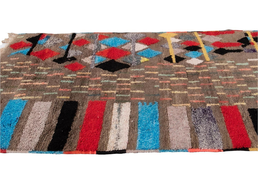 Vintage Boujad Moroccan Wool Rug 5 X 8