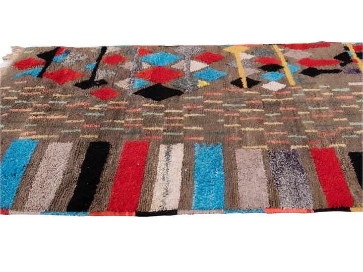 Vintage Boujad Moroccan Wool Rug 5 X 8