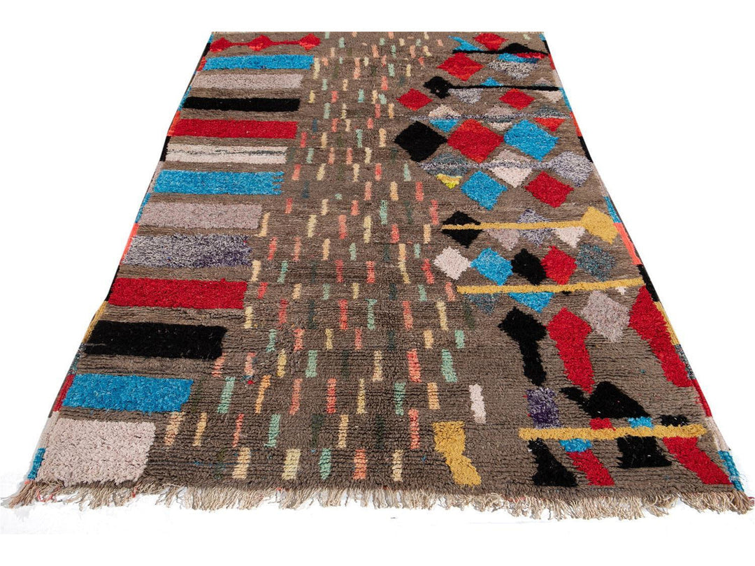 Vintage Boujad Moroccan Wool Rug 5 X 8