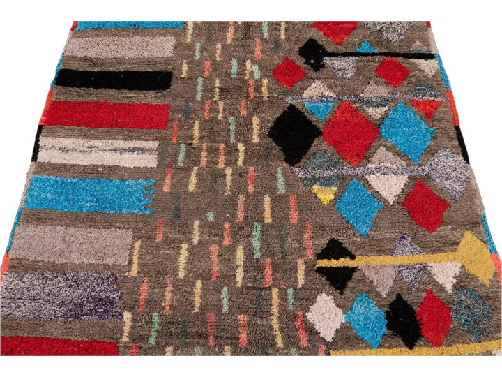 Vintage Boujad Moroccan Wool Rug 5 X 8