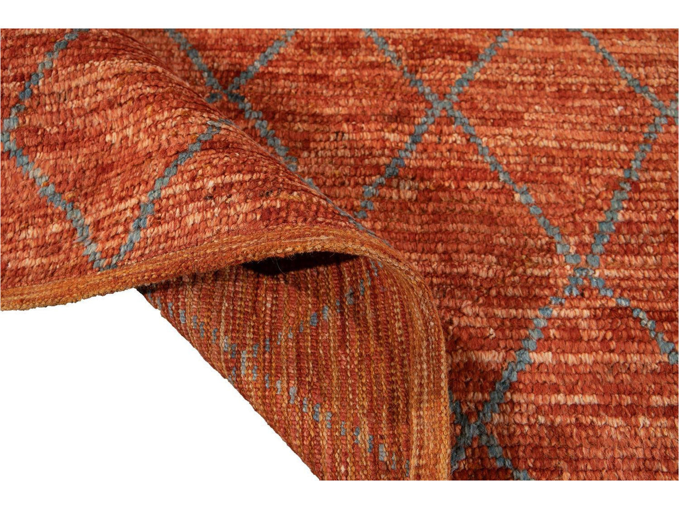 Modern Moroccan-Style Tribal Wool Rug 9 X 10