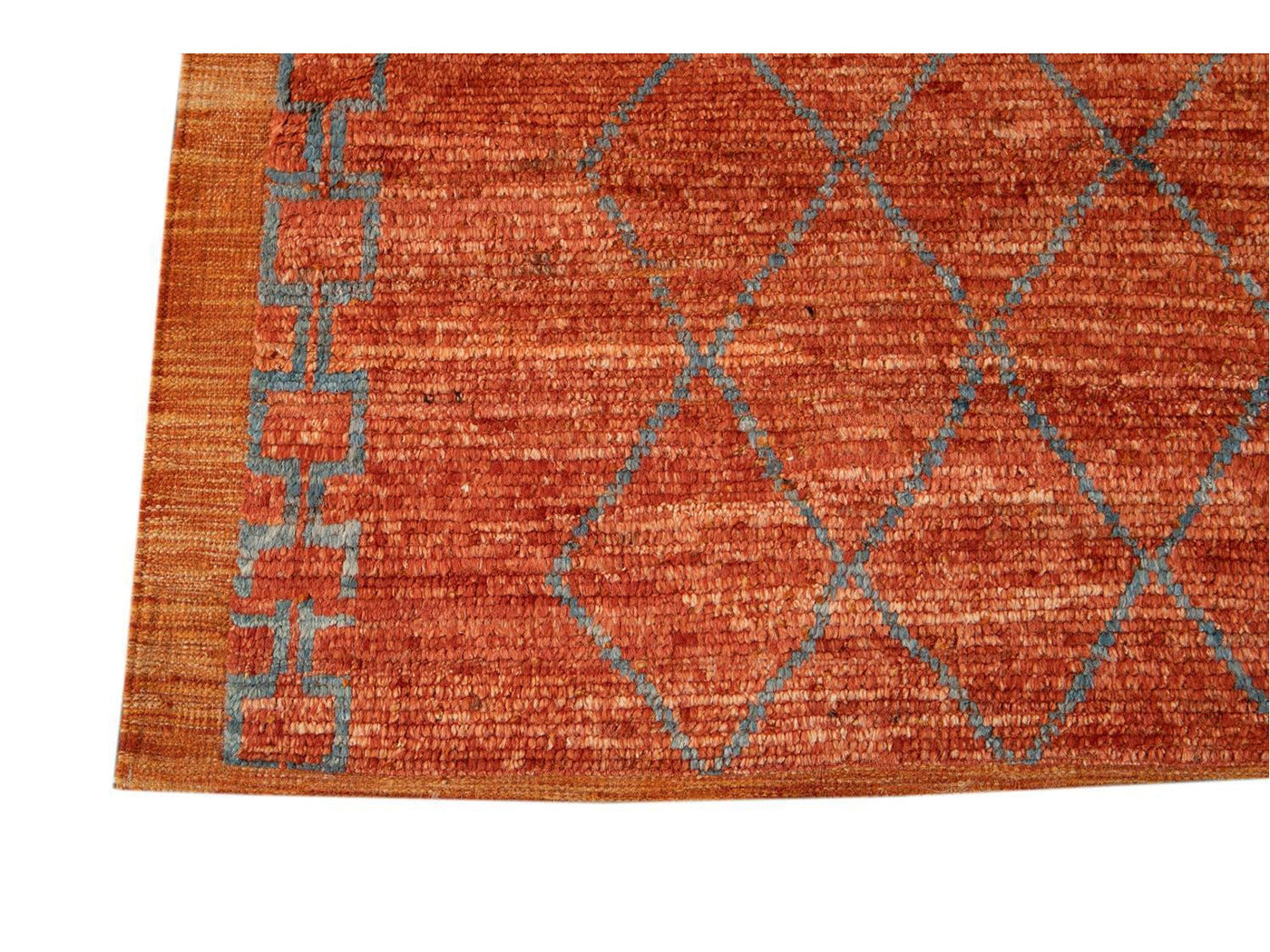 Modern Moroccan-Style Tribal Wool Rug 9 X 10