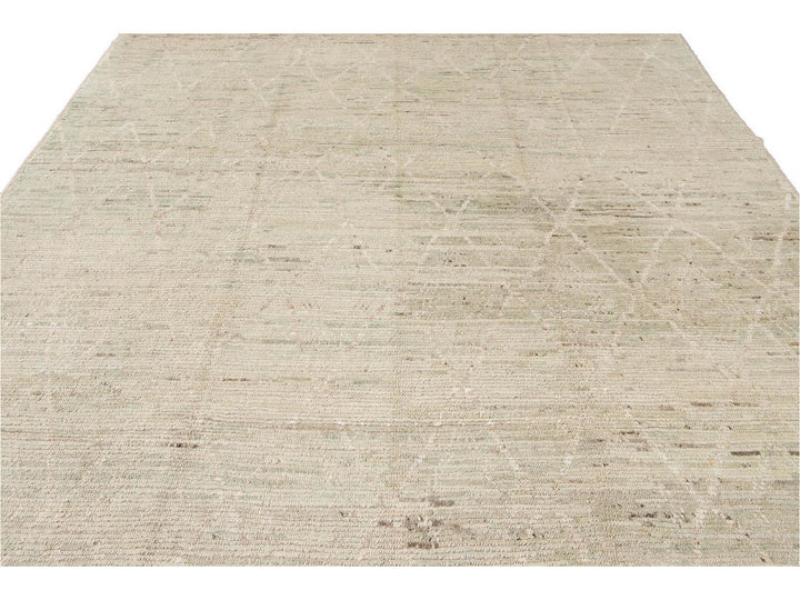 Modern Moroccan-Style Wool Rug 9 X 11