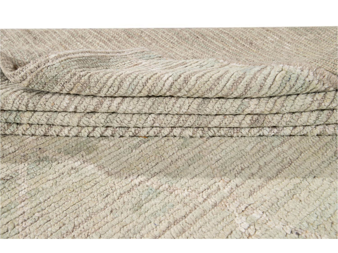 Modern Moroccan-Style Wool Rug 9 X 11