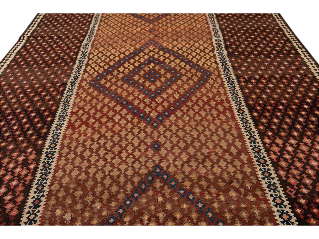 Vintage Persian Kilim Wool Rug 10 X 16