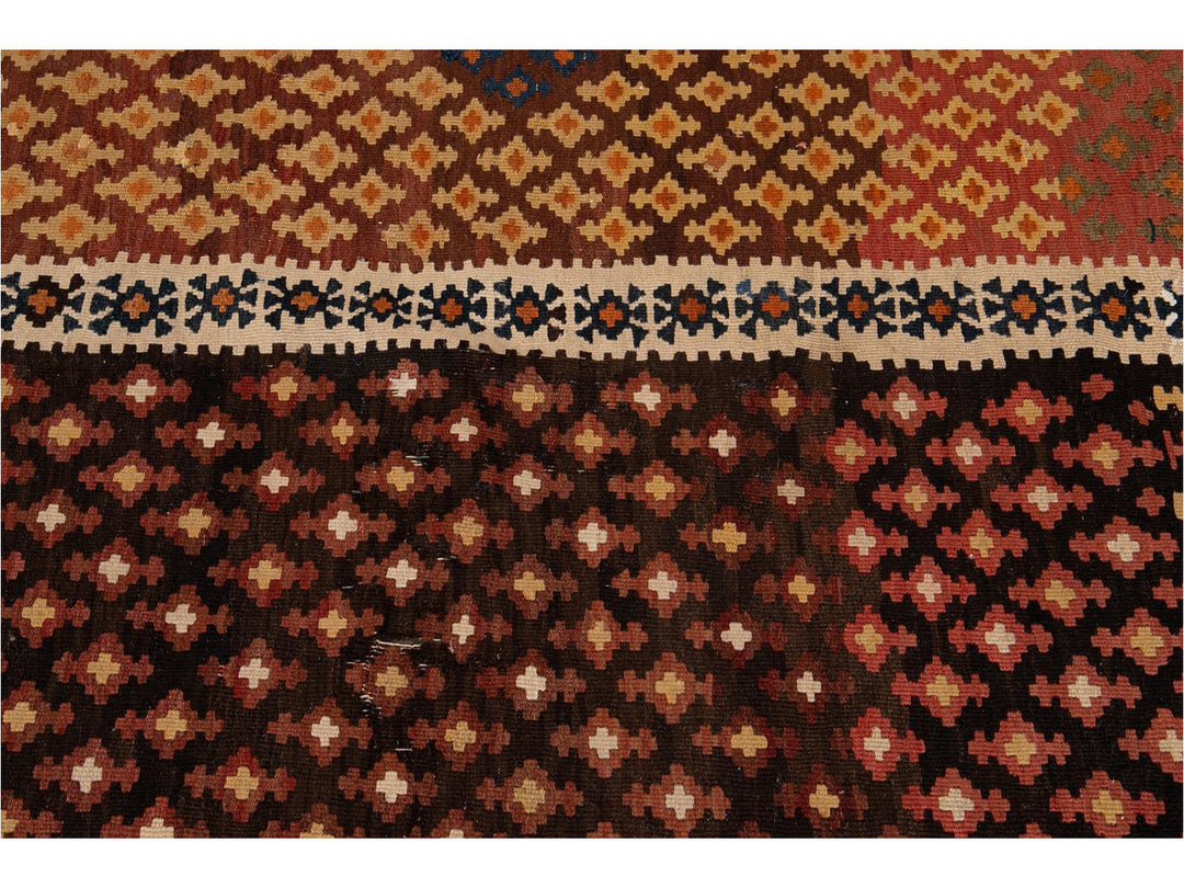 Vintage Persian Kilim Wool Rug 10 X 16