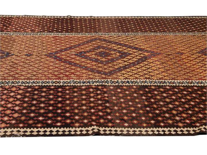 Vintage Persian Kilim Wool Rug 10 X 16