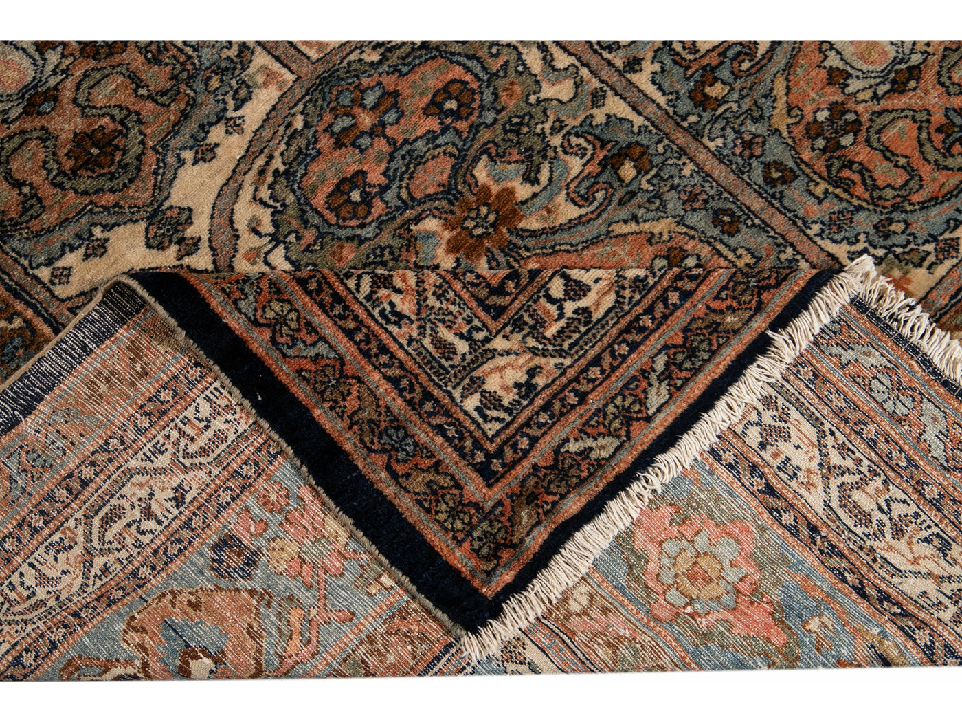 Antique Bibikabad Wool Rug 12 X 18