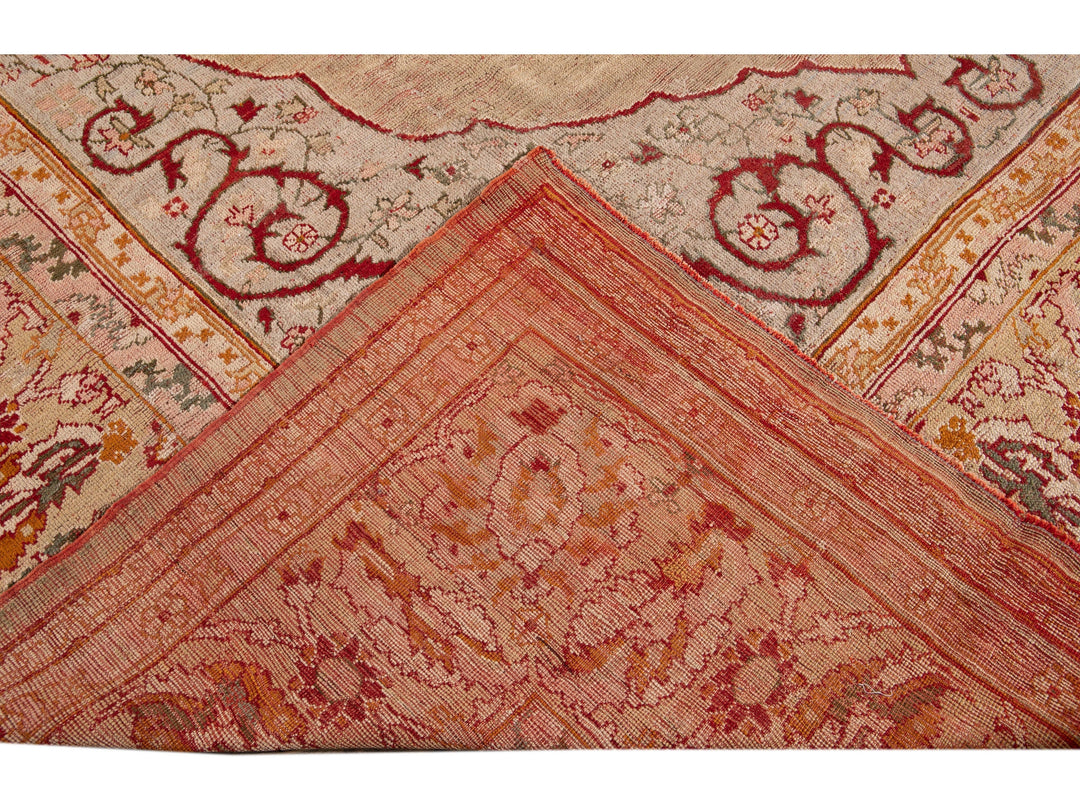 Antique Oushak Wool Rug 12 X 16